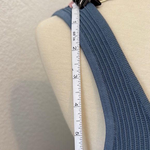 NWT Aritzia Blue Ribbed Sleeveless Crop Tank Top - Picture 6 of 10